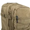 Close-up of a tan backpack, showing straps and a tag. Náhľad obrázku produktu