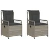 vidaXL Gartensessel 2 Stk. Verstellbar Hellgrau Poly Rattan Produktbild-Vorschau 1