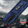 A blue phone case with a ring holder is shown on a rocky, mountainous background, suggesting durability and protection. Produktbild-Vorschau