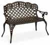 relaxdays ławka ogrodowa 10036113_1254 brąz/brąz metal Podgląd zdjęcia produktu 9
