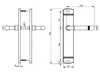 Technical drawing with dimensions of a door handle. Produktbild-Vorschau