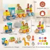 3-teiliges Holzeisenbahn-Set, Zug Spielzug mit niedlicher Produktbild-Vorschau 4