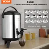 A beverage dispenser with cups of coffee and glasses of beer shown in the background. Produktbild-Vorschau