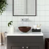 vidaXL Lavabo in Vetroceramica marrone scuro rotondo Anteprima dell’immagine prodotto 2