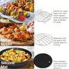 A collage of images showcasing various kitchen accessories, including skewers, chicken wings, and a frittata, along with descriptive text and images of the accessories themselves. Produktbild-Vorschau