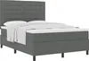 vidaXL Boxspringbett mit Matratze Dunkelgrau 160 x 200 cm Produktbild-Vorschau 1