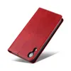 A red flip cover phone case shown from a diagonal angle against a white background. Produktbild-Vorschau