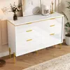 Credenza moderna Merax con 6 cassetti in bianco e oro, Anteprima dell’immagine prodotto 7