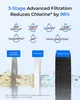 An infographic illustrating the 3-stage filtration process of a water filter, showing the different filter stages and the contaminants they remove. Podgląd zdjęcia produktu
