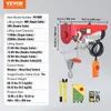 A product image with specifications and dimensions of an electric hoist. Náhľad obrázku produktu
