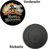 Großer Kürbis mit Hexenhut Magnet rund - Happy Halloween Produktbild-Vorschau 2