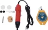 A collection of tools for electrical work, including a power screwdriver, bits, and a spring balancer. Voir les images du produit