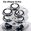 A close-up, layered view of camera lens protectors for an iPhone 13 Pro, with a hint of the phone's camera lenses visible below. Anteprima dell’immagine prodotto