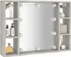 vidaXL Zrkadlová skrinka s LED betónom sivá 76x15x55 cm Náhľad obrázku produktu 5