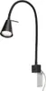 A black metal LED desk lamp with a flexible gooseneck and a clamp base, shown against a white background. Podgląd zdjęcia produktu
