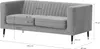 A diagram showing the dimensions of a grey sofa. Podgląd zdjęcia produktu