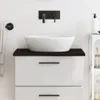 vidaXL Waschtischplatte Dunkelbraun 60x50x2 cm Massivholz Produktbild-Vorschau 2