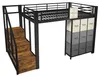 Hochbett 140x200 cm Metall Schwarz, platzsparendes Produktbild-Vorschau 9