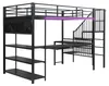 Gaming-Hochbett 120x200 cm Metallbett Schwarz mit Produktbild-Vorschau 20