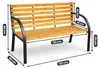 Akord Panca Da Giardino Dalia Nera/Legno Naturale 122X58X82 Anteprima dell’immagine prodotto 3