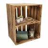 Holzkiste geflammt 50x40x30cm - Regal-Box Obstkiste mit & Produktbild-Vorschau 1