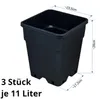 3x Quadratische Pflanzentöpfe 11L 24x24x28cm für Grow Produktbild-Vorschau 1