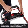 A person's hands are shown operating the handle of a snowblower. Produktbild-Vorschau