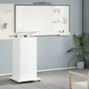 A white podium with a flip-top surface stands in front of a whiteboard in an office setting. Anteprima dell’immagine prodotto