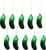 10  Stück Weihnachtsgurke Anhänger  Glas Christbaumschmuck Produktbild-Vorschau 2