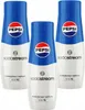Three bottles of SodaStream Pepsi concentrate are arranged in a group against a white background. Produktbild-Vorschau