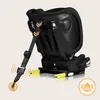 Rear view of a black car seat with safety straps and ISOFIX connectors highlighted. Produktbild-Vorschau