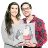 Mr. & Mrs. Panda kissen für sofa Pinguin mit Kind - Grau Produktbild-Vorschau 3