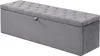 A gray storage ottoman bench is shown against a white background. Produktbild-Vorschau