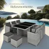 tectake® Aluminium Rattan Sitzgruppe Schutzhülle Produktbild-Vorschau 7
