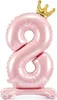 Folien-Standballon Zahl "8", 84 cm, hellrosa Produktbild-Vorschau 1