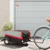 vidaXL Fahrradanhänger Schwarz und Rot 45 kg Eisen Produktbild-Vorschau 2