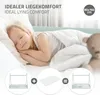 A young girl sleeping peacefully in a bed, with product components and assembly illustration at the bottom. Náhľad obrázku produktu