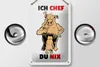 Blechschild Spruch 12x18cm Ich Chef Du nix (Schweine) Produktbild-Vorschau 2