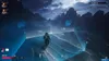 A person in a futuristic suit walks on a frozen surface with glowing blue markers and distances displayed. Produktbild-Vorschau
