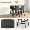 HOMCOM Bartisch mit Barhocker Set, Küchentisch, 5-teilig Produktbild-Vorschau 5