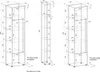 Technical drawings of a cabinet with dimensions and assembly instructions. Produktbild-Vorschau