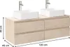 SORRENTO Doppelwaschtisch 120cm hängend - Holzoptik Produktbild-Vorschau 3