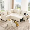 Merax L-förmiges ausziehbar Schlafsofa, Ecksofa mit Produktbild-Vorschau 2