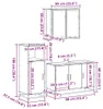 vidaXL Set di mobili da bagno a 3 pezzi in legno di quercia Anteprima dell’immagine prodotto 7
