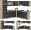 Eckküche Vicco R-Line Schwarz Beton/Goldkraft Eiche 247 x Produktbild-Vorschau 9