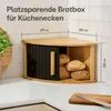 Praknu Brotkasten Ecke Holz mit Schiebetür – Platzsparende Produktbild-Vorschau 2