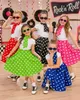 50er Jahre Kostüm - Kinder Tellerrock mit Halstuch | Pink Produktbild-Vorschau 2