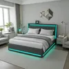Lit rembourré INONEFT 160x200 cm avec éclairage LED et Voir les images du produit 1