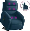 masážne kreslo vidaXL s asistentom stúpania Blue Velvet Náhľad obrázku produktu 1