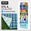 A collage of picnic blankets, with one blanket spread out on grass and the others folded and stacked. Produktbild-Vorschau